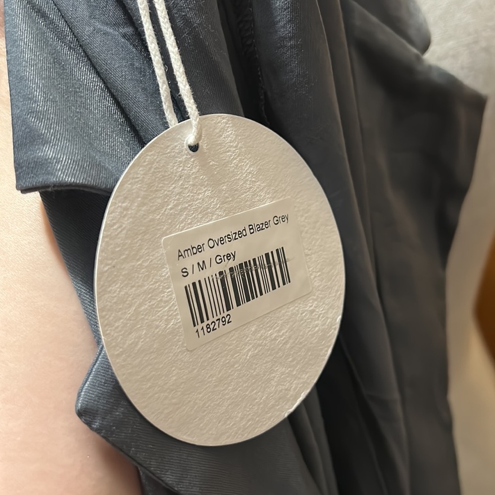 ✨✨NWT Princess Polly Amber Oversized Blazer Grey Lightweight S/M - Picture 8 of 13
